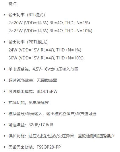 圖片[2]-HT368 免電感濾波2*20W D類立體聲音頻功放